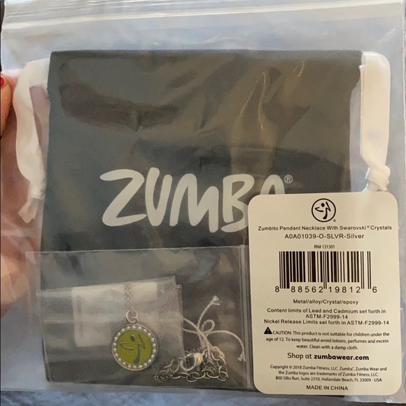 Zumba Silver Zumbito Necklace Swarovski Crystals - Picture 7 of 7